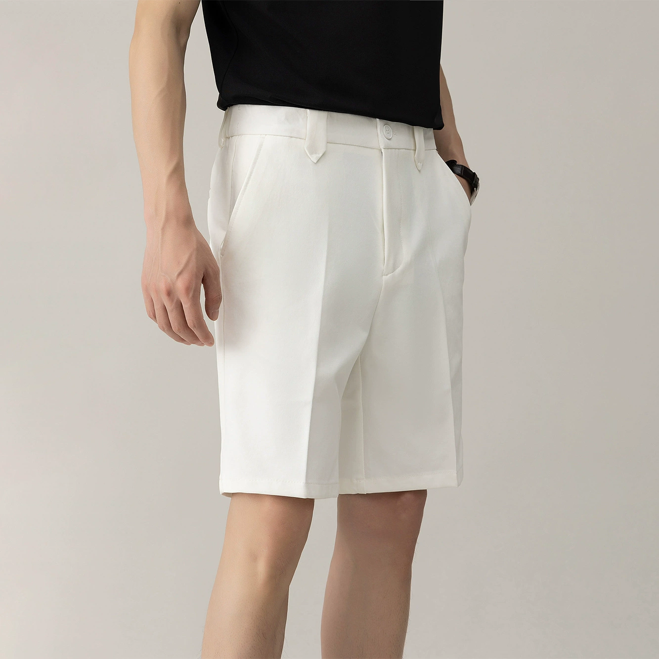 Летние костюмы и шорты мужские прямые свободные корейские повседневные легкие деловые брюки