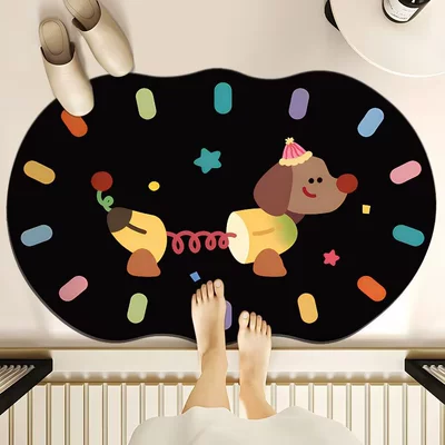 Avtomobil döşəmə paspasları — Mat Cartoon Diatom Mud Mat - banana-puppy-4060cm-diatom-mud