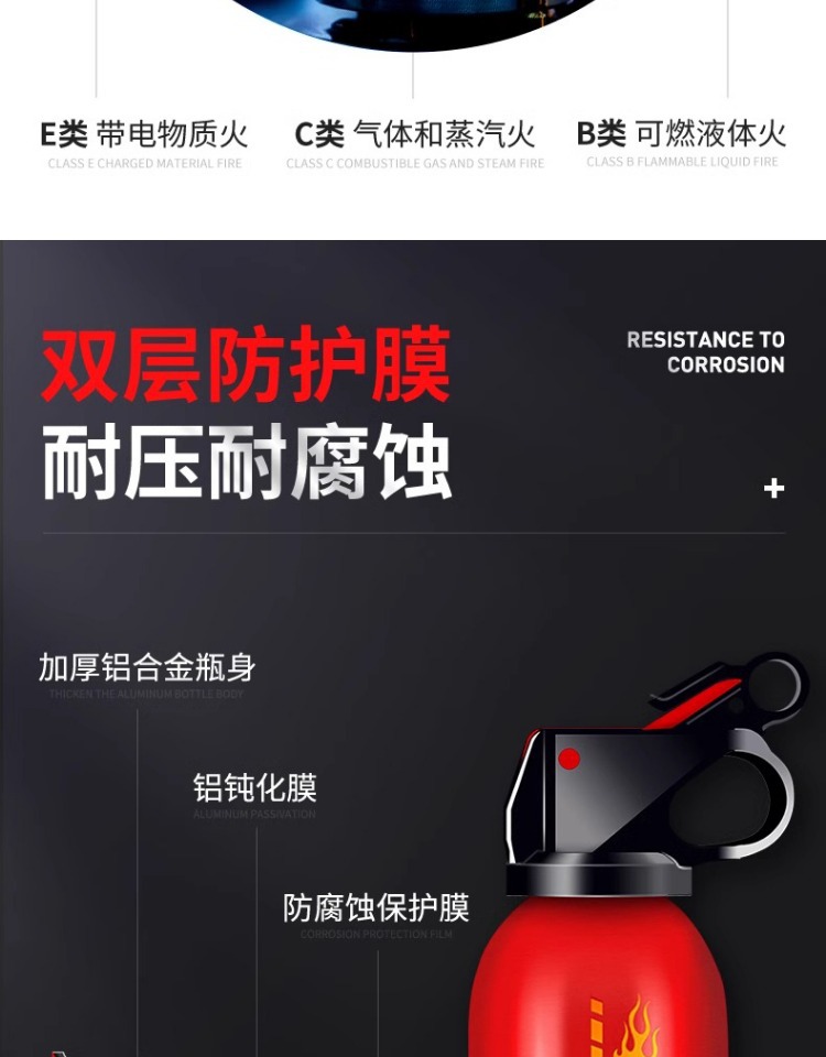 Laiben 21B Dry Powder Vehicle Fire Extinguisher New National Standard Annual Inspection Vehicle-Mounted Household Portable Small Fire-Fighting Equipment