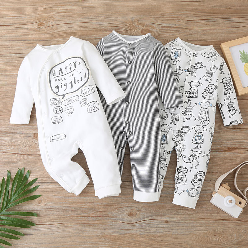 Spring And Autumn Baby Long-sleeved Romper Cartoon Casual One-piece Three-piece Combination display picture 6