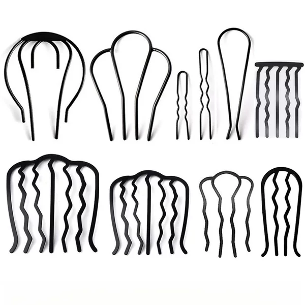 Korean style ball head hair curler metal hair comb reverse insert comb simple lazy hairpin hairpin hairpin back head hairpin