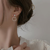 Square advanced fashionable universal earrings, 2022 collection, high-end, internet celebrity