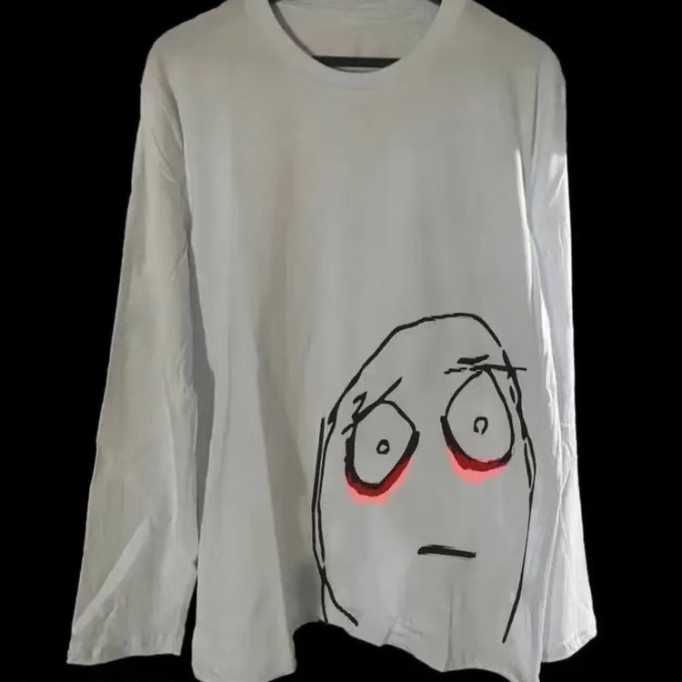 Long-Sleeve European and American Style Trendy Cartoon Print Oversized T-Shirt for Women, New Niche Design with a Relaxed Fit Long-Sleeve European and American Style Trendy Cartoon Print Oversized T-Shirt for Women, New Niche Design with a Relaxed Fit