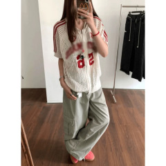 アメリカのハイストリートホットガールレタージャージレディース2025夏新作ニッチTシャツ今年人気のホットトップ