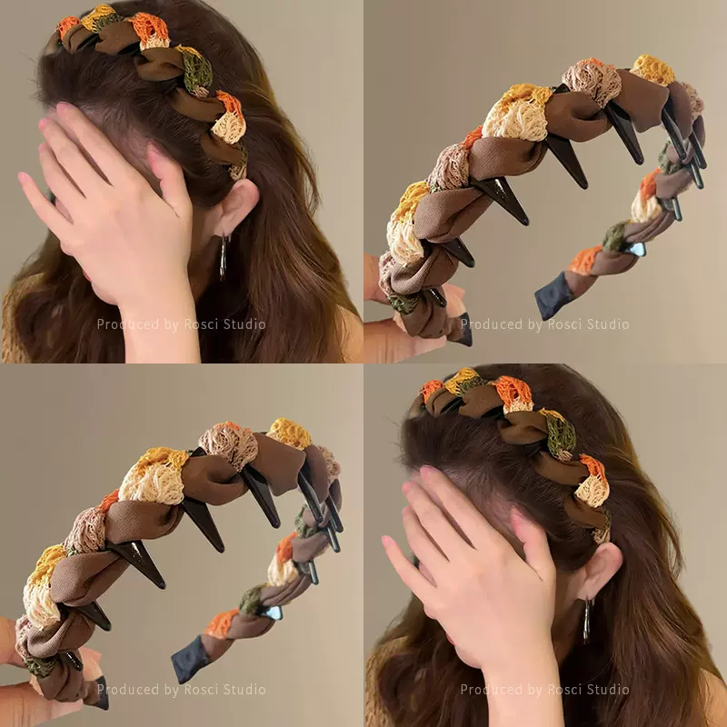 甜美百搭齿梳防滑发箍女日常外戴高颅顶发卡头箍发饰2025秋冬新款