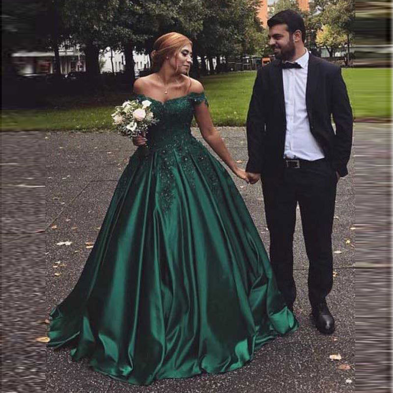 Comercio exterior europeo y americano Amazon AliExpress deseo nuevo encaje apliques con cuentas vestido de noche vestido largo