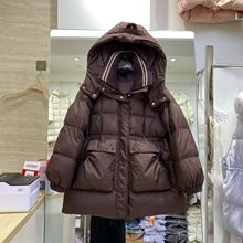 中长款羽绒服女2025冬季新款韩版时尚洋气设计感宽松加厚连帽外套