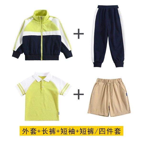 Green shorts, set, 4 piece set