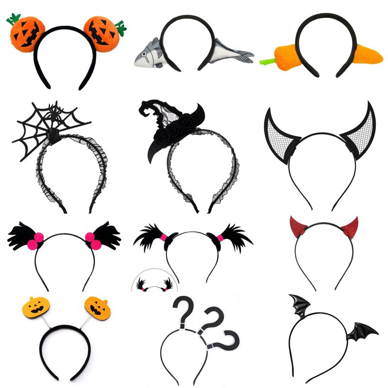 Halloween Hair Accessories Women's Fabric Dark Style Distinctive Hairband Funny Party Hairpin Props Cute Pumpkin Headband