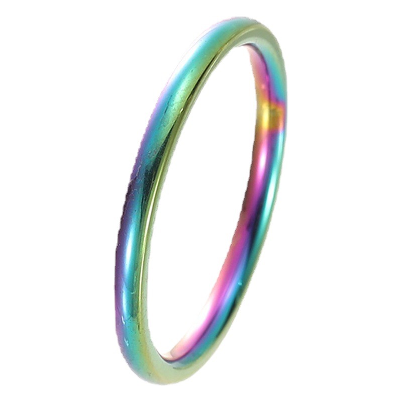 Stainless steel titanium steel ring Women's wholesale niche high-grade light luxury ins ultra-fine non-fading spherical titanium steel ring