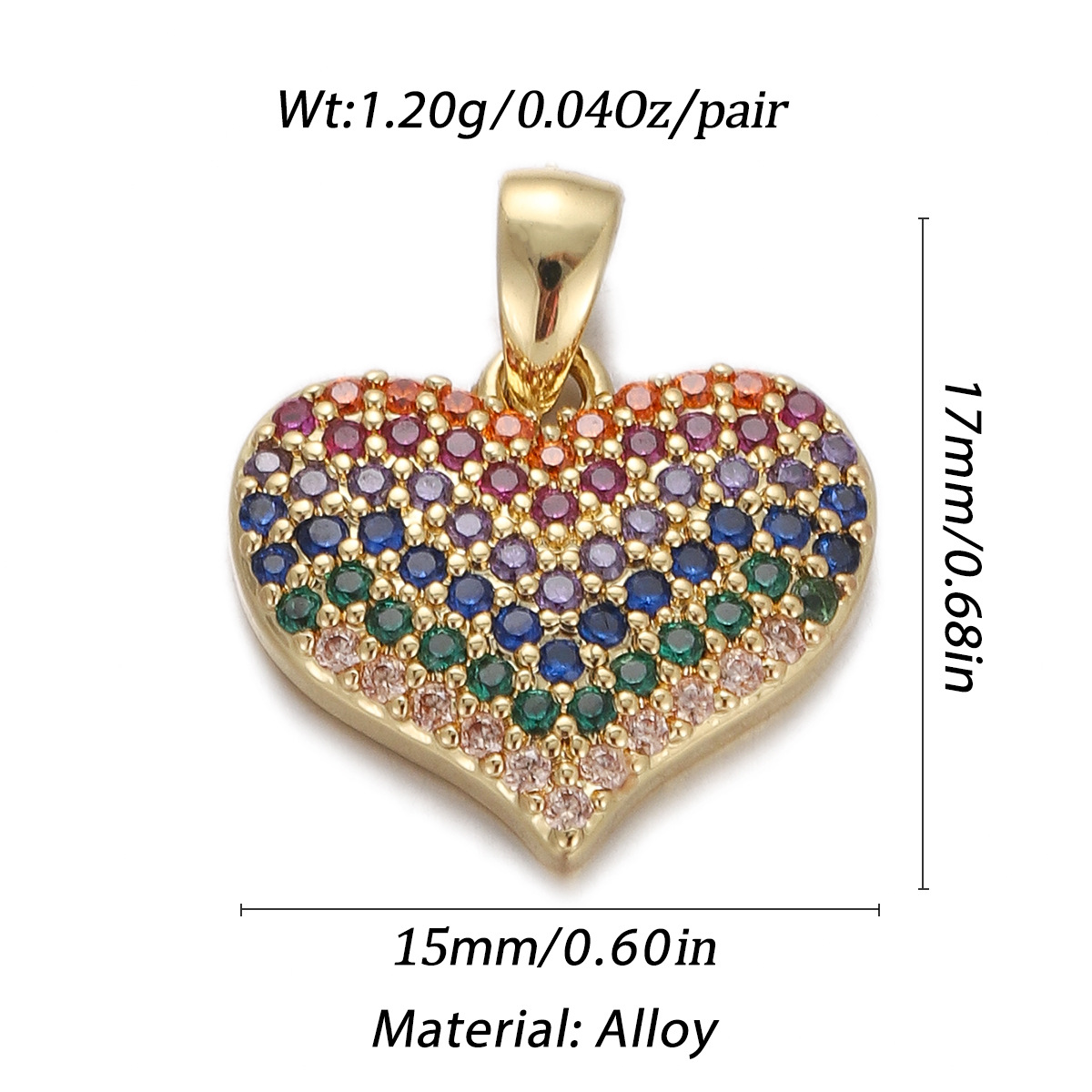 2g Weight Pendant Jewelry Making Type Gold Plated Plating Material Zircon Inlay Material 1 Piece Quantity Casual, Daily Occasion Copper Material Heart Shape Pattern Women's Gender Simple Style Style 1 Piece Copper Zircon Gold Plated Heart Shape Pendant 4