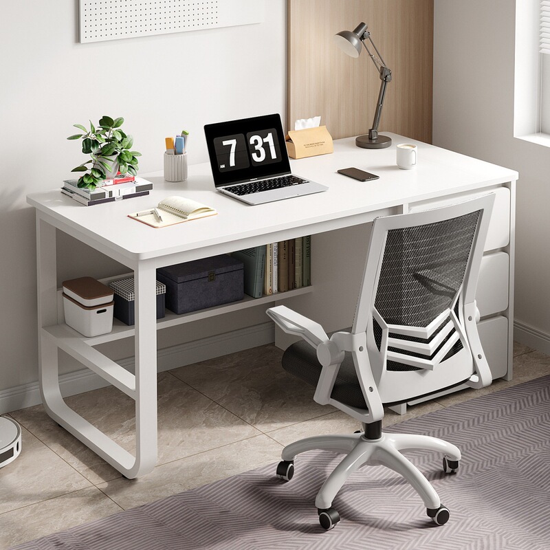 Desk computer table, simple desktop for home use, student desk with drawers, writing desk for bedroom, office storage desk Desk computer table, simple desktop for home use, student desk with drawers, writing desk for bedroom, office storage desk