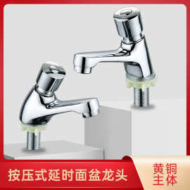 单冷按压式延时水龙头手按式面盆延时阀公共厕所开关自动手压龙头