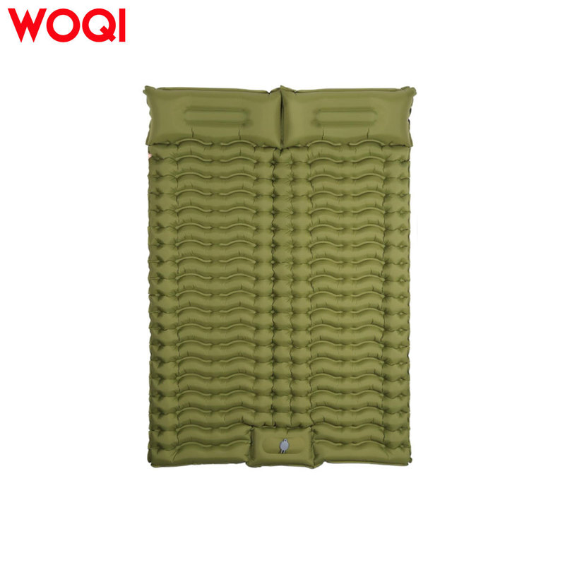 Woqi Self-Inflating Camping Mat with Pillow, Wide and Thick 10cm Sleeping Pad, Compact and Suitable for Hiking and Backpacking