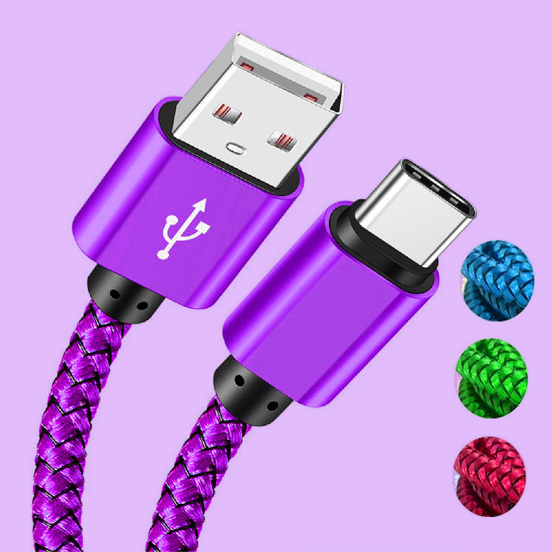 Nylon Braided typec fast charging cable for Android Huawei Samsung mobile phone usb c flash charging data cable