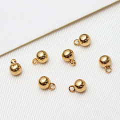 真金保色電鍍小銅球吊珠吊球圓珠小吊墜 diy手鍊飾品耳飾掛墜配件