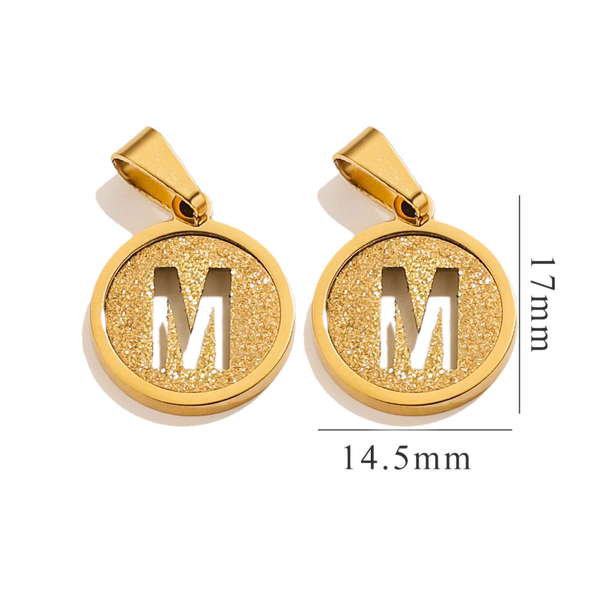 Acero inoxidable redondo prensado 18K titanio acero letras colgante personalidad nicho diseño de moda moda moda DIY joyas colgante