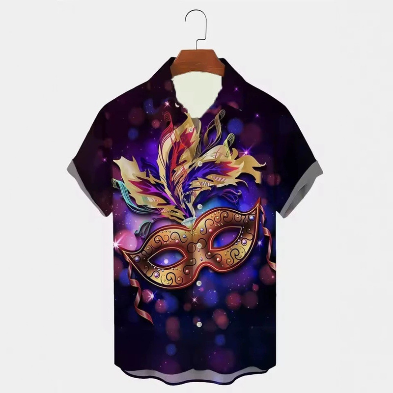 2026 Carnival Men's Shirt 3D Printed Short Sleeve Shirt Street Casual Men's Hawaiian Shirt