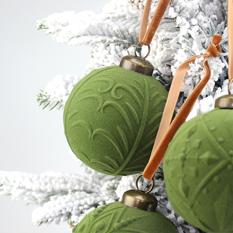 Bolas de Navidad flocado bolas de Navidad bolas de Navidad 8cm / 12pcs bolas de Navidad árbol de Navidad colgante de decoración Navidad