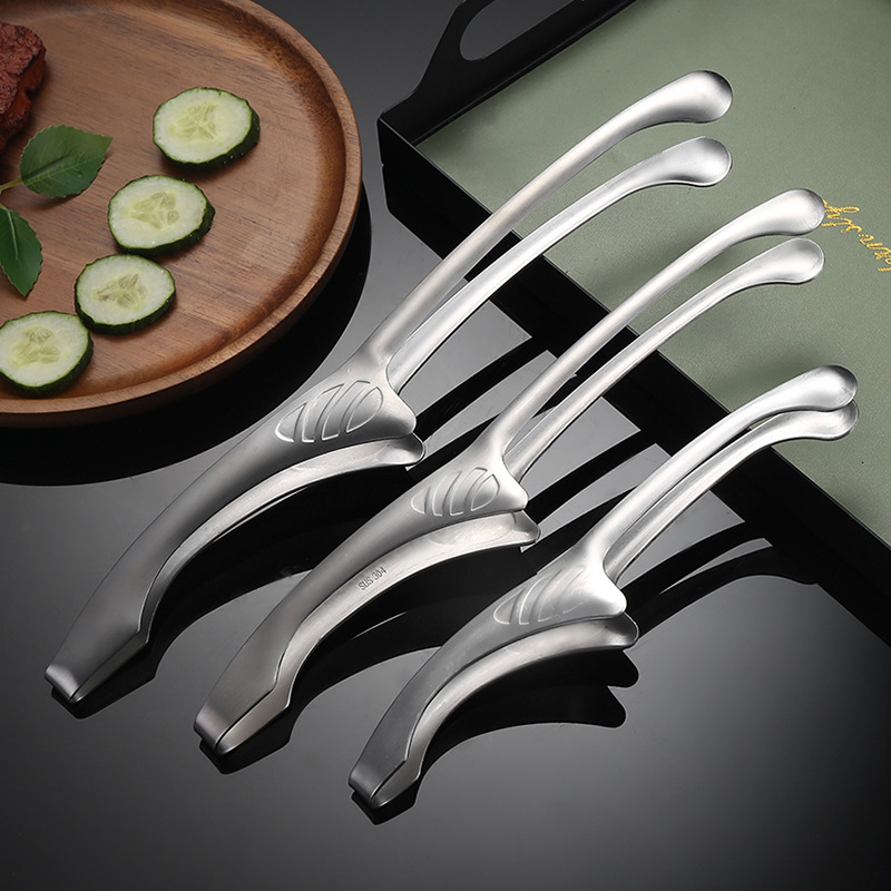 304韩式不锈钢烤肉夹烧烤牛排夹料理加长火锅公用夹自助餐食品夹