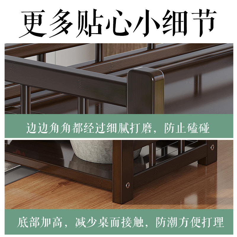 デスクトップ博古棚カップ棚小型茶道具棚紫砂壺置き棚ティーポット収納棚|undefined