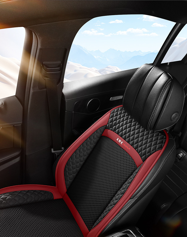 Car seat cushion cover leather ice silk car seat cushion hair dryer seat cushion air conditioning massage ventilation seat cover Amazon International Station