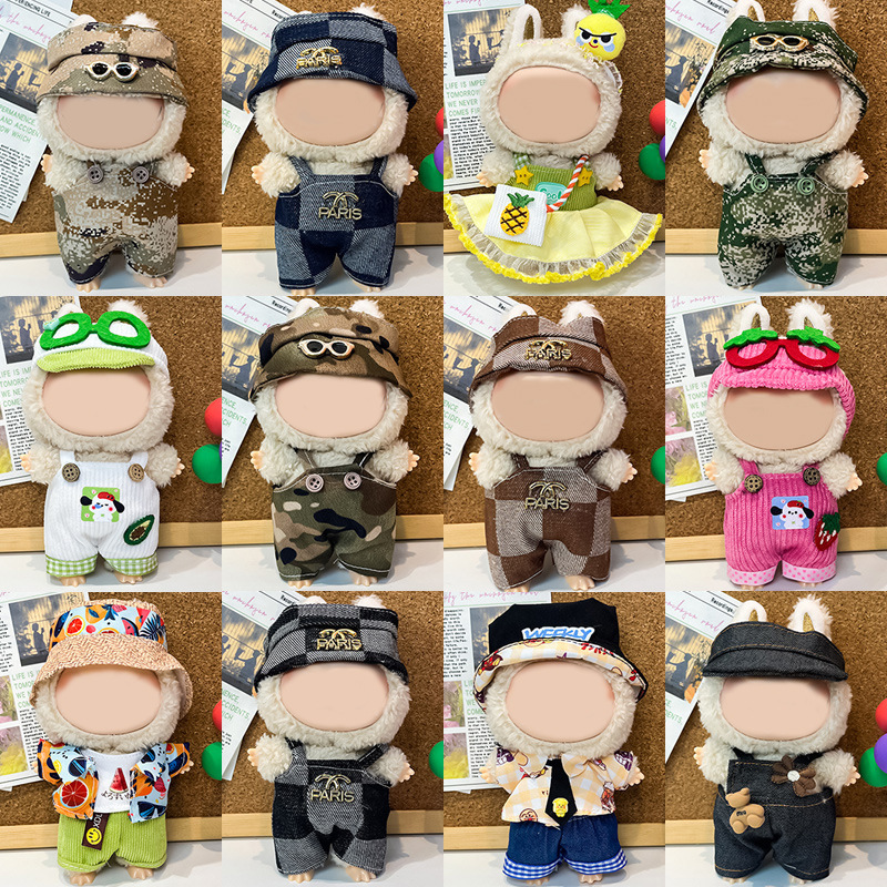 Only Baby Clothes Are Suitable for Labubu Clothes First, Second and Third Generation 17cm Plush Pendant Labubu Baby Clothes Suit Skirt