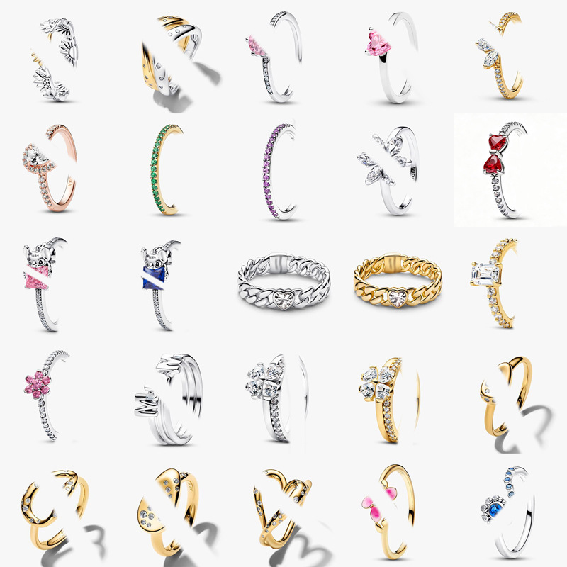 Pan's New Organic Design Stone-Encrusted Heart-Shaped Ring, Moana Flower Ring, Women's Wave Ring, Sparkling Pear-Shaped Ring Pan's New Organic Design Stone-Encrusted Heart-Shaped Ring, Moana Flower Ring, Women's Wave Ring, Sparkling Pear-Shaped Ring