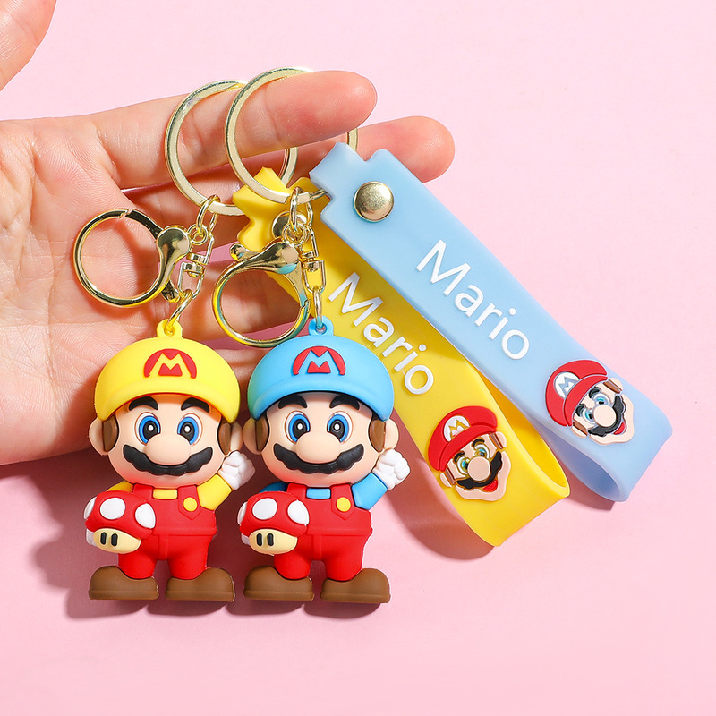 Cartoon Mario Keychain Super Mario Doll Pendant Bag Decoration Car Keychain Popular Small Gift