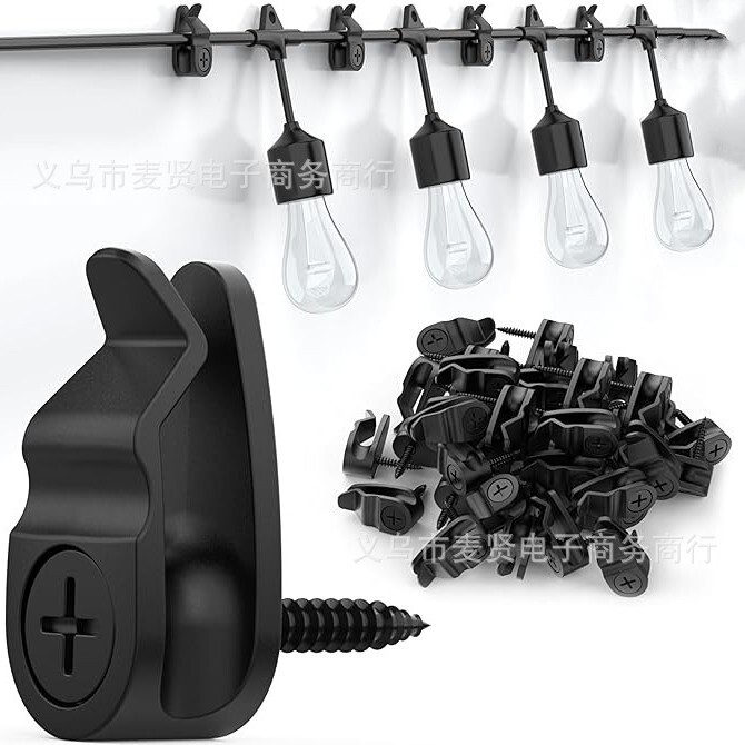 Cross-Border New Product Outdoor String Light Clip Plastic Hook Screw-In Light Cord Hook Led Light Clip Windproof Hanging Small Hook Cross-Border New Product Outdoor String Light Clip Plastic Hook Screw-In Light Cord Hook Led Light Clip Windproof Hanging Small Hook