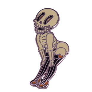 Funny Punk Skull Girl Badge Creative Novelty Gift