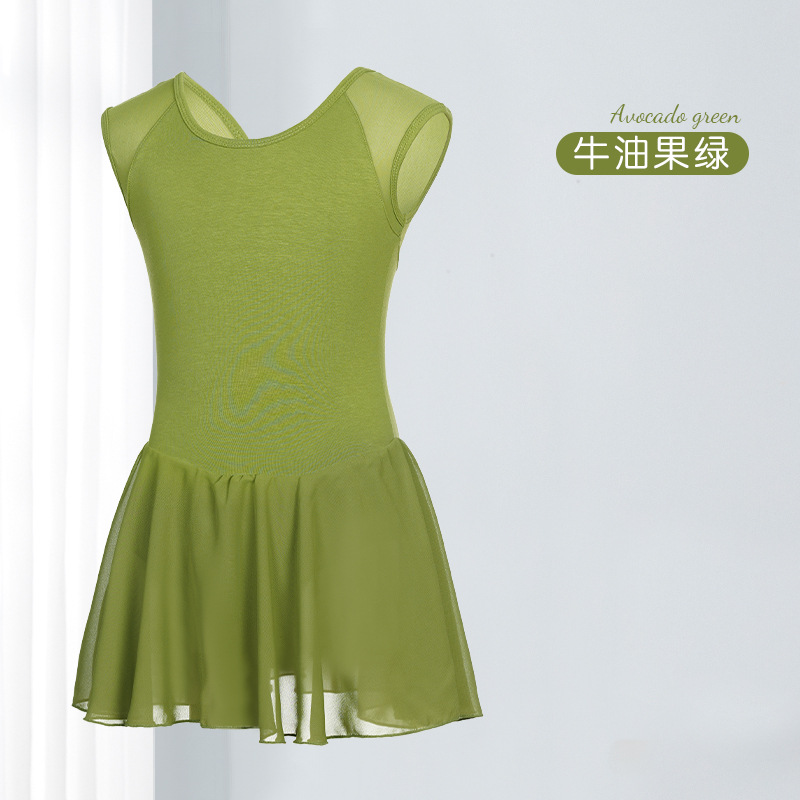 Ropa de baile para niños, niñas, verano, gasa sin mangas, baile, niñas, ballet, ropa de práctica, ropa, falda de baile de estilo chino