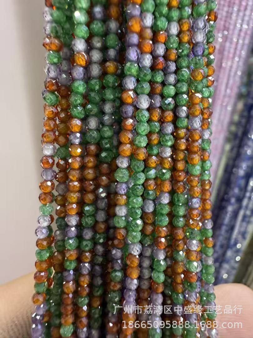 Manufacturer's Direct Sales of 2mm Round Beads, Semi-Finished DIY Loose Beads, Handmade Clothing Spacer Beads, Jewelry Accessories, Source Faceted Zircon