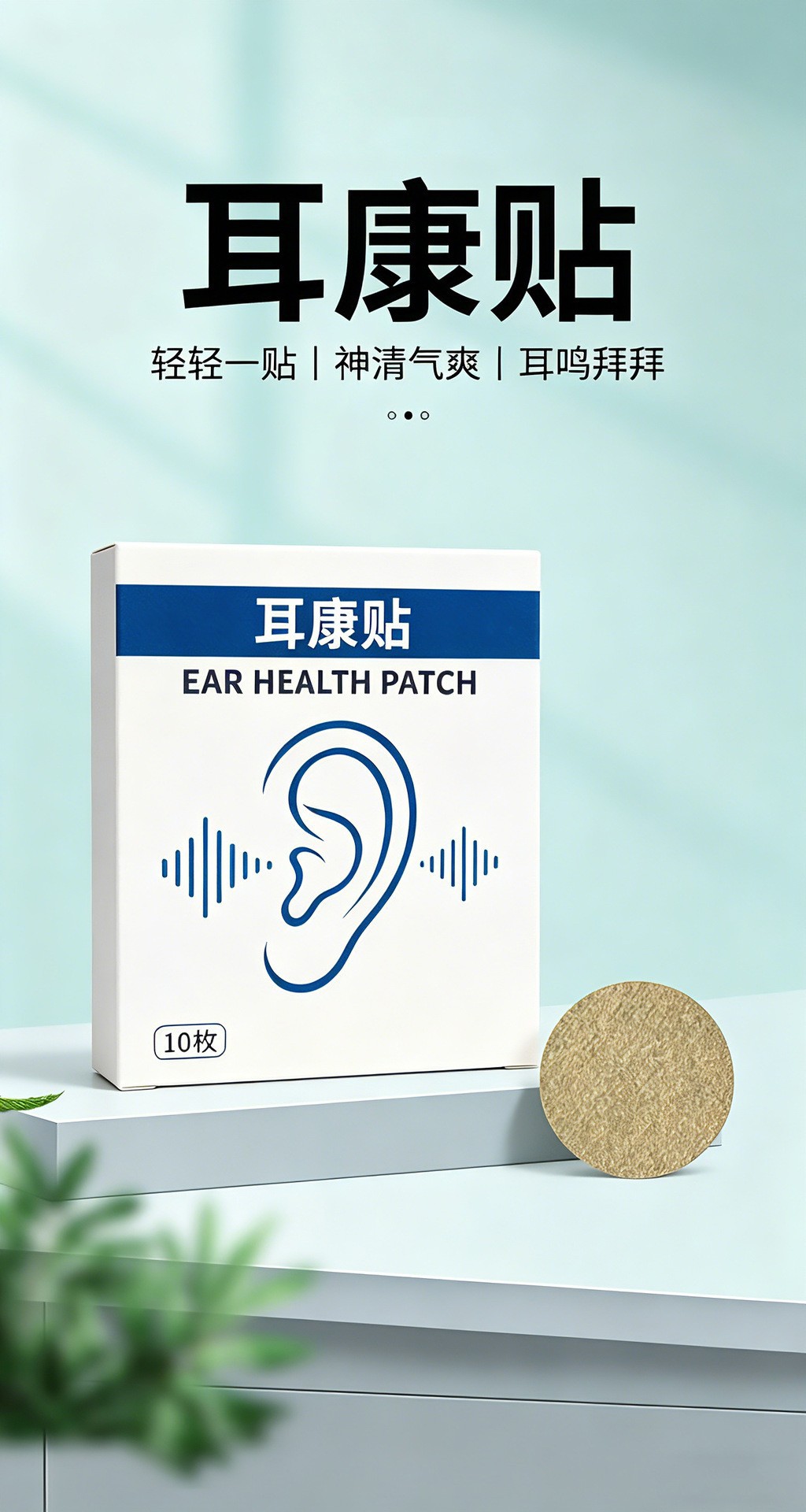 Tinnitus Relief Herbal Patch Ear Acupoint Pressure Stimulation Patch 10 Pieces Box overview