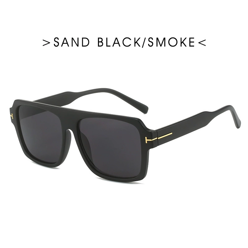 Pilot Sunglasses Men, Large Square Frame, T-shaped Temple, UV Protection