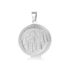Silver round palm print pendant