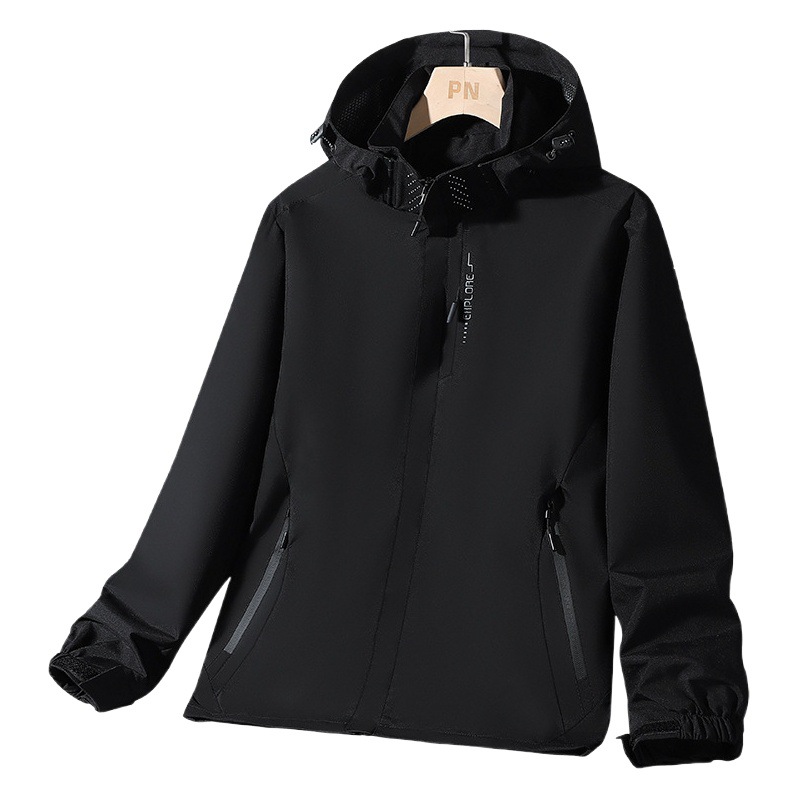 Hombres y mujeres misma primavera, otoño e invierno con capucha suelta casual nuevo 2023 impermeable cálido a prueba de viento chaqueta image 1