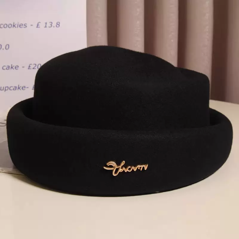 日系复古赫本风羊毛礼帽女秋冬气质减龄百搭显脸小优雅毛呢贝雷帽