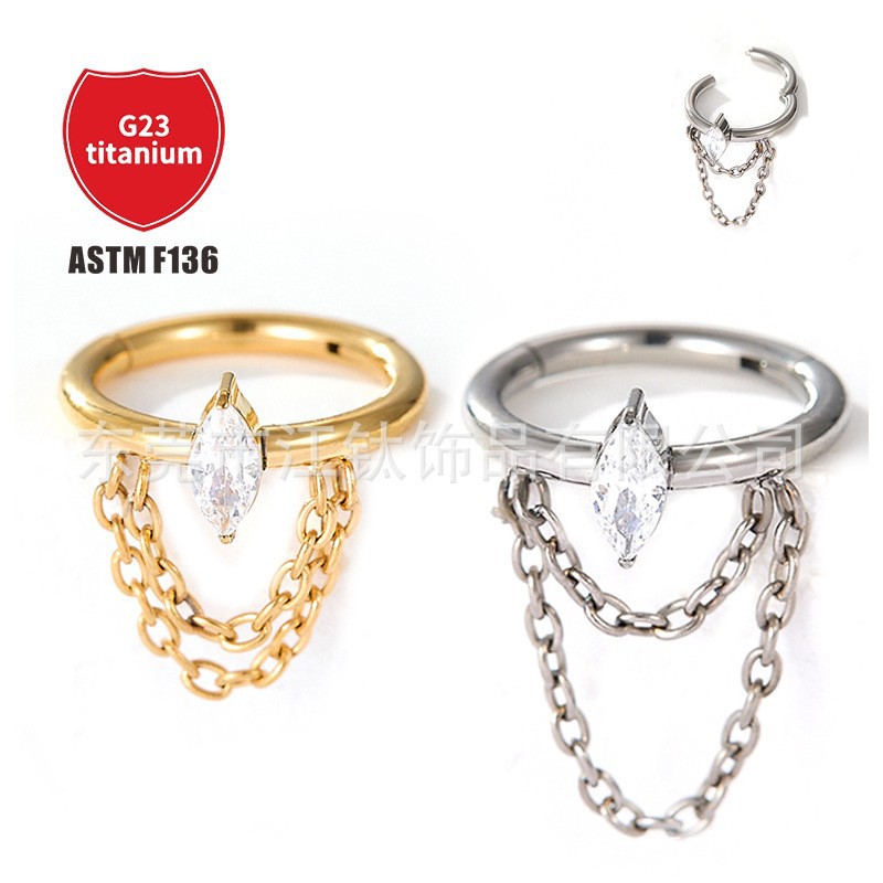 Pointed titanium steel lip stud product view