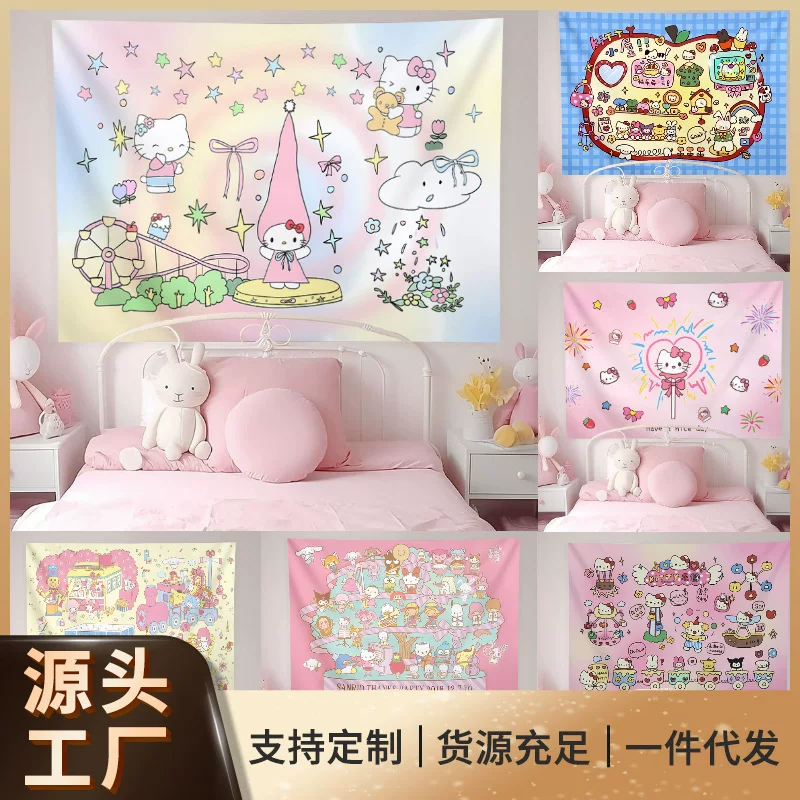 Hello Kitty, милые мультяшные украшения для кровати в спальню