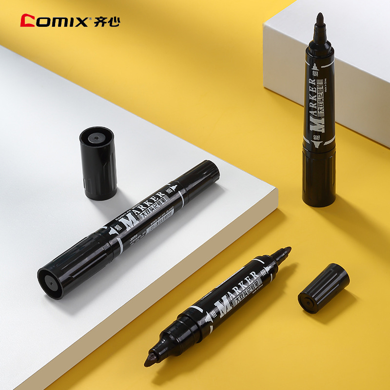 齐心记号笔批发MK832 物流快递办公大双头记号笔 线幅2-6mm