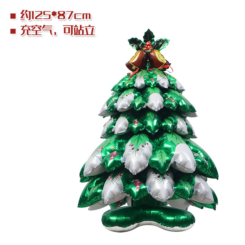 Nuevo en stock accesorios de decoración navideña globo de juguete 4D tridimensional de pie súper grande globo de árbol de Navidad