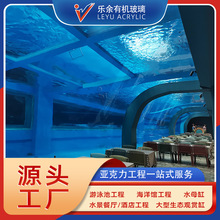 亞克力海洋主題酒店定制厚板承接90度高透明亞克力水族箱設計建造