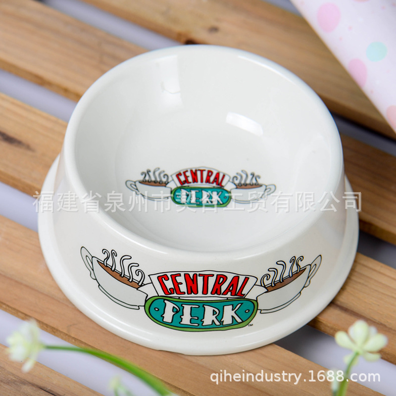 Tazón de gato Tazón de comida para mascotas de cerámica Tazón de perro Tazón de gato Tazón de agua Boca inclinada Protección de pie alto Marco de madera de columna Tazón doble personalizado