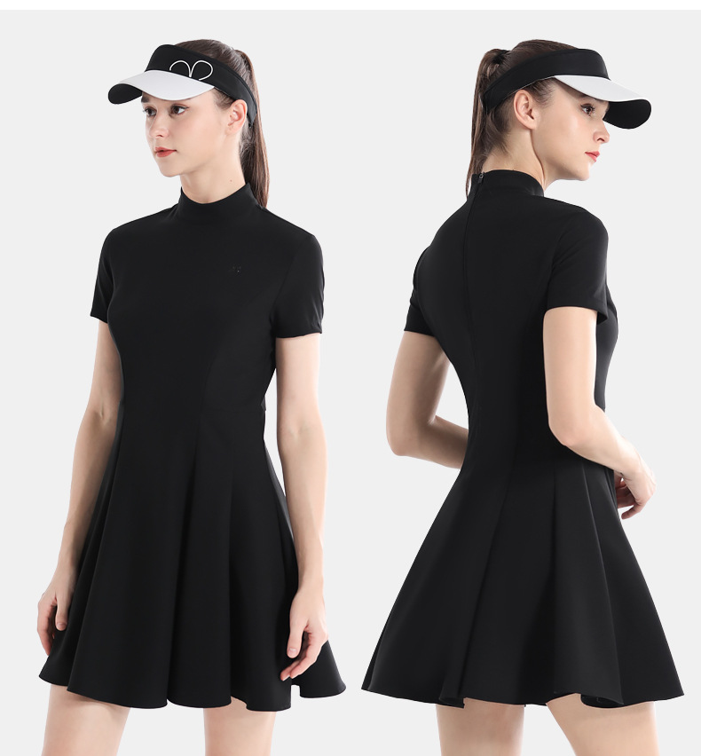 Váy golf nữ chữ A ôm eo tay ngắn phong cách Hàn Quốc — QZ097 [gửi legging/váy chữ A] váy xám, QZ097 [gửi legging/váy chữ A] váy đen, QZ097 [gửi legging/váy chữ A] váy trắng chi tiết 4