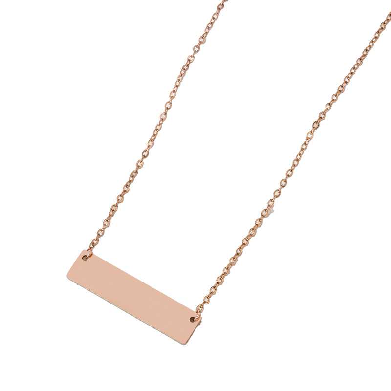 Wholesale Jewelry Basic Simple Style Geometric Customization Laser Engraving 201 Stainless Steel Plating Pendant Necklace Cable Chain display picture 4