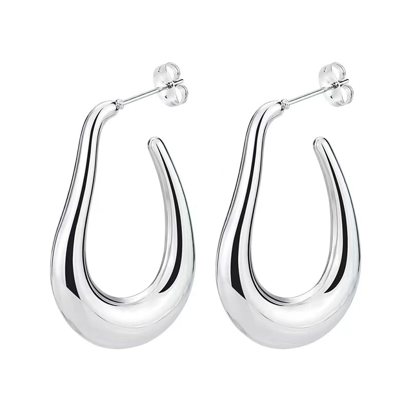 Earrings Classification 1 Pair Quantity 1 Pair Simple Style Solid Color Plating Stainless Steel 24k Gold Plated Earrings