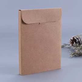 包装盒硬盒加厚牛皮纸盒黑卡纸明信片盒空白DIY贺卡书籍封套卡片