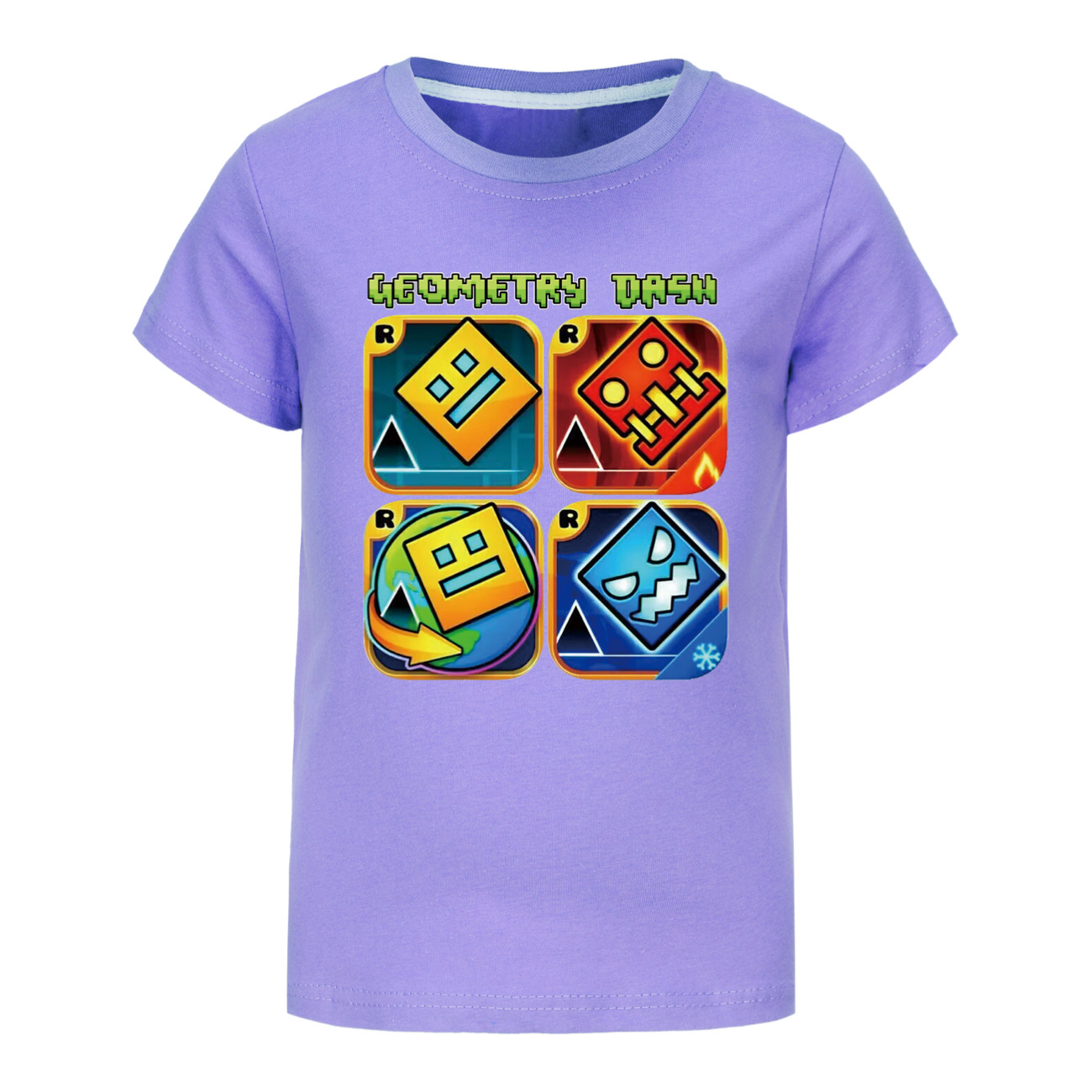 Geometrie Dash T-shirt Kinder Cartoon Kleidung Jungen 100% Baumwolle T-shirt Kinder Mode Kleidung Kleinkind Mädchen Kurzarm Tops – Detail 6