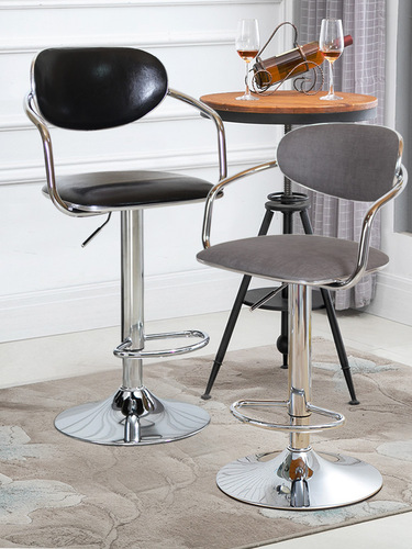 OD59 wholesale bar chair, comfortable high backrest waist lifting chair, simple wrought iron rattan bar stool front desk chair